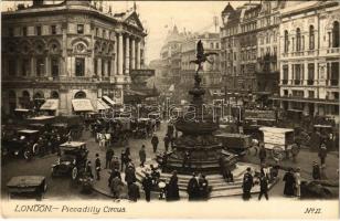 London, Piccadilly Circus, automobiles. J. Bagles & Co.