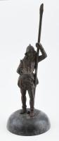 Olvashatatlan jelzéssel: Katona. Bronz, márvány talapzaton, kopásokkal, jelzett a talapzaton. m: 31 cm