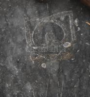 Olvashatatlan jelzéssel: Katona. Bronz, márvány talapzaton, kopásokkal, jelzett a talapzaton. m: 31 ...