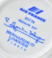 Air France légitársaság kétszemélyes kávékínáló szett, műanyag tálca két porcelán pohárral, jelzésse...