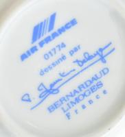 Air France légitársaság kétszemélyes kávékínáló szett, műanyag tálca két porcelán pohárral, jelzésse...