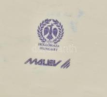 Hollóházi Malév porcelán kínáló, 12 darabos készlet, minimális kopással, jelzéssel, 17,5x10,5 cm