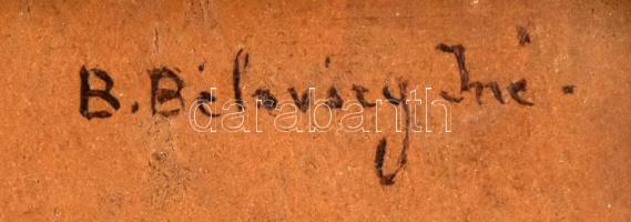 Burchard-Bélaváry Istvánné: Virágcsendélet. Olaj, karton, jelzett. Dekoratív, kissé sérült fakeretbe...