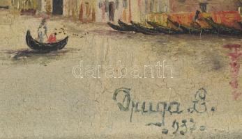 Druga L jelzéssel.: Velence 1937. Olaj, vászon. Keretben. 24x32 cm