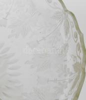 Empire stílusú nagy méretű asztali lámpa és kínáló. Bronz, csiszolt üveg. Hibátlan. működik. 81 cm