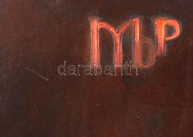 Végh Gyula: Ikon. Bőrkép, jelzett, 50,5x41,5 cm