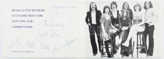 1978 Neoton familia tagjai által dedikált üdvözlőlap