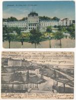 Budapest II. Lukács fürdő - 5 db régi képeslap