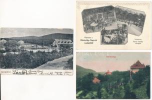 Budapest II. Hűvösvölgy - 6 db régi képeslap vegyes minőségben