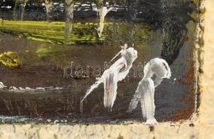 RR jelzéssel: Virágcsendélet. Olaj, farost, 26x26 cm