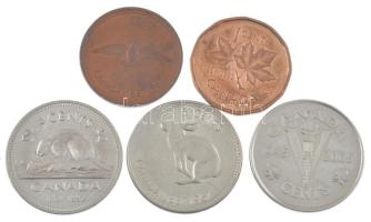 Kanada 1967. 1c + 5c + 1992. 1c + 5c + 2005. 5c mind forgalmi emlékkiadás T:UNC,AU Canada 1967. 1 Cent + 5 Cents + 1992. 1 Cent + 5 Cents + 2005. 5 Cents circulating commemorative coins C:UNC,AU