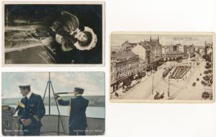 21 db RÉGI magyar és külföldi város és motívum képeslap vegyes minőségben / 21 pre-1945 Hungarian and other town-view and motive postcards in mixed quality