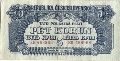 Csehszlovákia 1944. 5K, 20K T:II/III,III