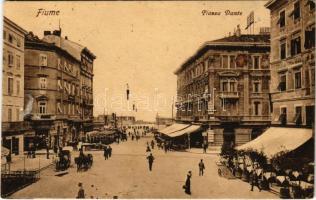 1925 Fiume, Rijeka; Piazza Dante / square, Leopoldo Rosenthal's shop, Cafe Central Grand Hotel Europe (EK)