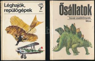 3 db kolibri könyv: Autók 2.; Ősállatok; Léghajók, repülőgépek. Klf. kiadások, kissé kopott borítóval.