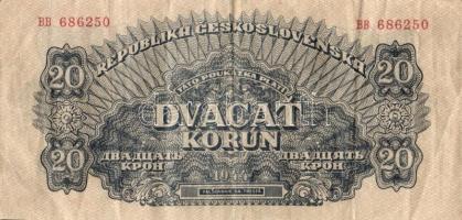 Csehszlovákia 1944. 5K, 20K T:II/III,III