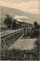 Lienz, Gruss aus dem Schnellzug Wien-Franzensfeste, Südbahn Station / Wien-Fortezza Railway line, locomotive, train