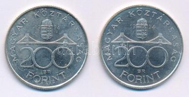 1994. 200Ft Ag "Deák" (2x) T:AU,XF patina
Adamo F13.1