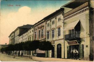 1912 Lőcse, Levoca; Körtér, Kodesch Lajos fodrász üzlete / square, hairdresser, shop (EK)