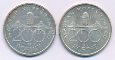 1993. 200Ft Ag "MNB" (2x) T:AU,XF patina
Adamo F13