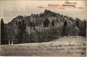 1900 Selmecbánya, Schemnitz, Banská Stiavnica; Szitnya a Tatárrétről. Nyom. és kiadta Joerges 27. sz. / Sitno / mountain (EK)