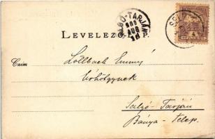 1900 Selmecbánya, Schemnitz, Banská Stiavnica; Szitnya a Tatárrétről. Nyom. és kiadta Joerges 27. sz...