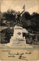 1903 Selmecbánya, Schemnitz, Banská Stiavnica; Honvéd szobor. Joerges özv. és fia kiadása / Hungarian military monument (fa)