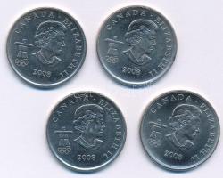 Kanada 2008. 25c Ni "2010-es Téli Olimpia, Vancouver" (4xklf) forgalmi emlékkiadások T:UNC...