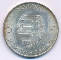 1947. 5Ft Ag "Kossuth" T:AU patina Adamo F8.1