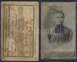 1912 2 db fényképes személyi igazolvány (házaspáré) viseltes állapotban / 2 id cards