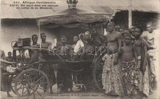 West african tribe, chieftain in a carriage