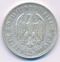 Német Harmadik Birodalom 1935D 5M Ag "Paul von Hindenburg" T:XF German Third Reich 1935D 5...