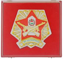 ~1970. "BM Határőrség" jelzett hollóházi porcelán plakett eredeti dísztokban (151x158mm) T:AU