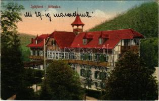 1927 Iglófüred, Bad Zipser Neudorf, Spisská Nová Ves Kupele, Novovesské Kúpele; Millennium Villa. Wlaszlovits Gusztáv kiadása / spa, hotel villa (fa)