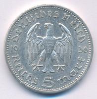 Német Harmadik Birodalom 1936A 5M Ag "Hindenburg" T:XF German Third Reich 1936A 5 Reichsma...