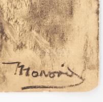 Monori Kovács Jenő (1884-?): Art Deco keleti szépség. Szén, papír, 45x30,5 cm. Szélein kis sérülések...