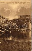 1916 Przemysl, Pierwsza kladka przez San po wysadyeniu mostu / first footbridge over the San after blowing up the bridge, WWI (EK)