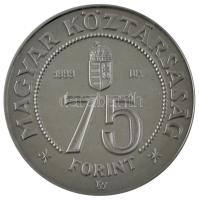 1999. 75Ft Ag "75 éves a Magyar Nemzeti Bank" dísztokban, tanúsítvánnyal T:PP Adamo EM158