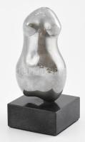 Pálfy Gusztáv (1942- ): Nyár (akt torzó). Fém, márvány talapzaton. Jelzés nélkül, kisebb kopásnyomokkal, kijár a talapzatból, m: 15 cm