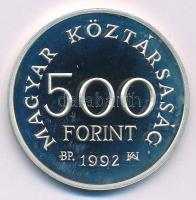 1992. 500Ft Ag "Károly Róbert" kapszulában T:UNC (eredetileg PP) patina, fo. Adamo EM123