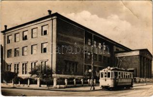 ~1961 Budapest IV. Újpest, Könyves Kálmán gimnázium, 92-es villamos. Képzőművészeti Alap (EB)