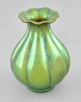 Zsolnay eozin mázas váza. Jelzett, hibátlan 12 cm