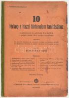 10 térkép a hazai történelem tanításához. Tervezték: Dr. Acsády Ignác, Dr. Cherven Flóris, Dr. Csánki Dezső, Dr. Marczali Henrik, Dr. Márki SÁndor, Dr. Pauler Gyula. Rajzolta: Kogutowicz Manó. Bp., ,Magyar Földrajzi Intézet Rt. Félvászon-kötés, sérült gerinccel, kissé sérült borítóval, laza kötéssel, lapok hátoldalán ceruzás rajzokkal és bejegyzéssel.