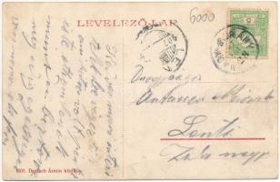 1907 Nagysurány, Velké Surany; Mária oszlop, fogyasztási és értékesítő szövetkezet üzlete. Deutsch Á...