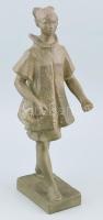ifj Fekete Géza Dezső (1939-2021): Sétáló lány. Festett terrakotta jelzett, hibátlan, m: 36 cm