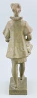 ifj Fekete Géza Dezső (1939-2021): Sétáló lány. Festett terrakotta jelzett, hibátlan, m: 36 cm