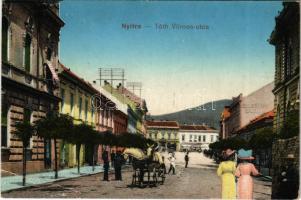 Nyitra, Nitra; Tóth Vilmos utca, Schiller kávéház és szálloda / street, hotel and cafe (EB)