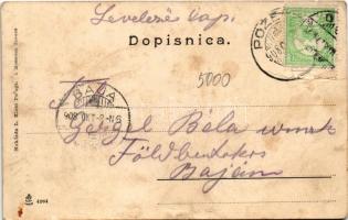 1908 Pozsega, Pozega; Kr. vel. gimnazija / gimnázium / school (Rb)