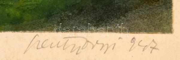 Szentgyörgyi Kornél (1916-2006): Erdő részlet. Akvarell, papír, jelzett, üvegezett keretben. 37x26 c...