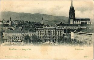 1899 (Vorläufer) Zagreb, Zágráb; Zrinjevac / general view, church under renovation (fl)